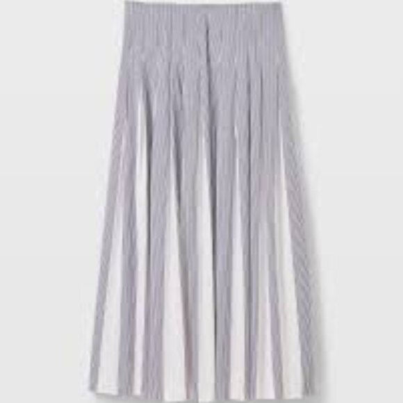 Women's Club Monaco Pleated Stripe Skirt - Navy/White size 2 - Picture 4 of 8